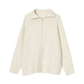 HIGH COLLAR HALF ZIP SWEATER
