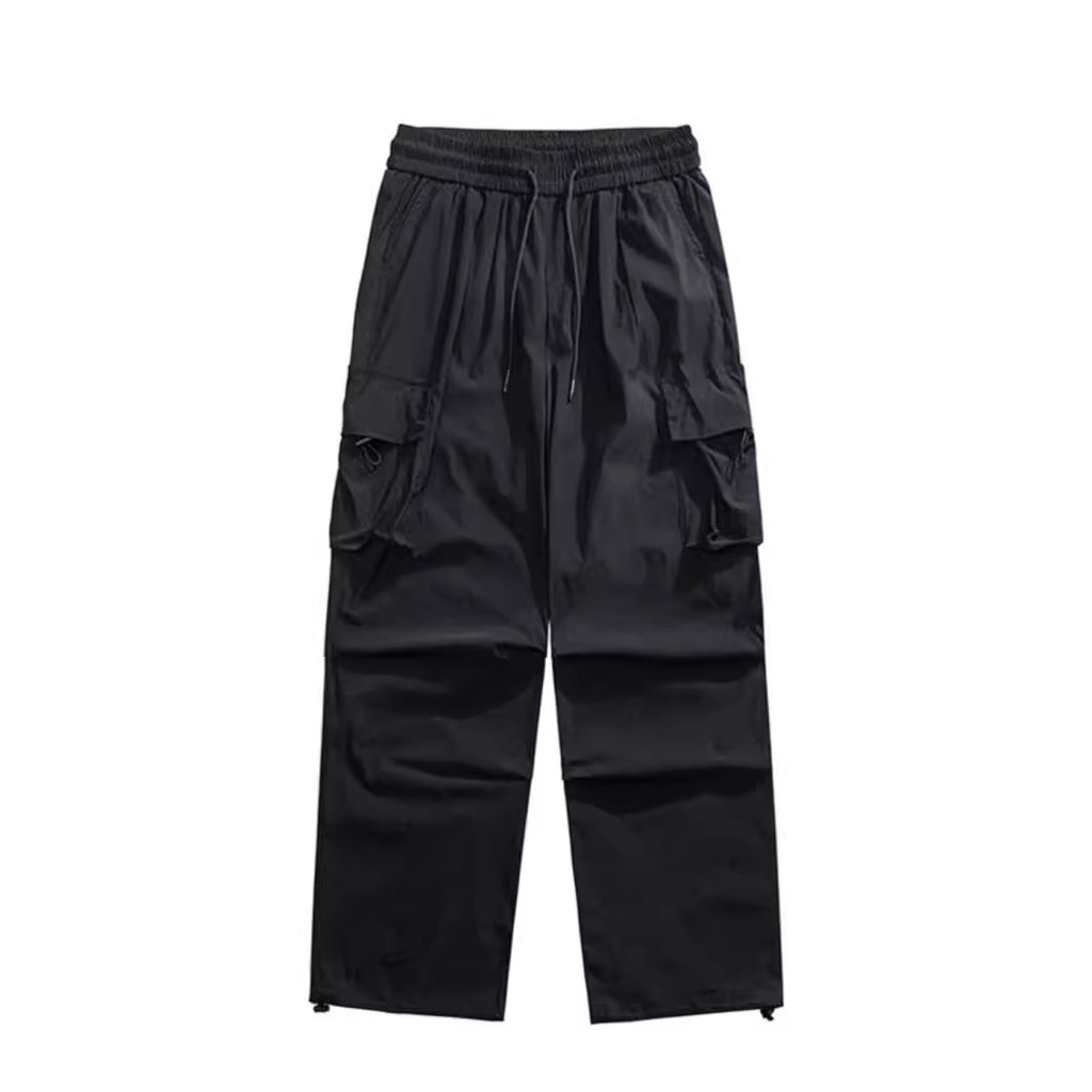 CRIMPED CARGO PANTS BLACK