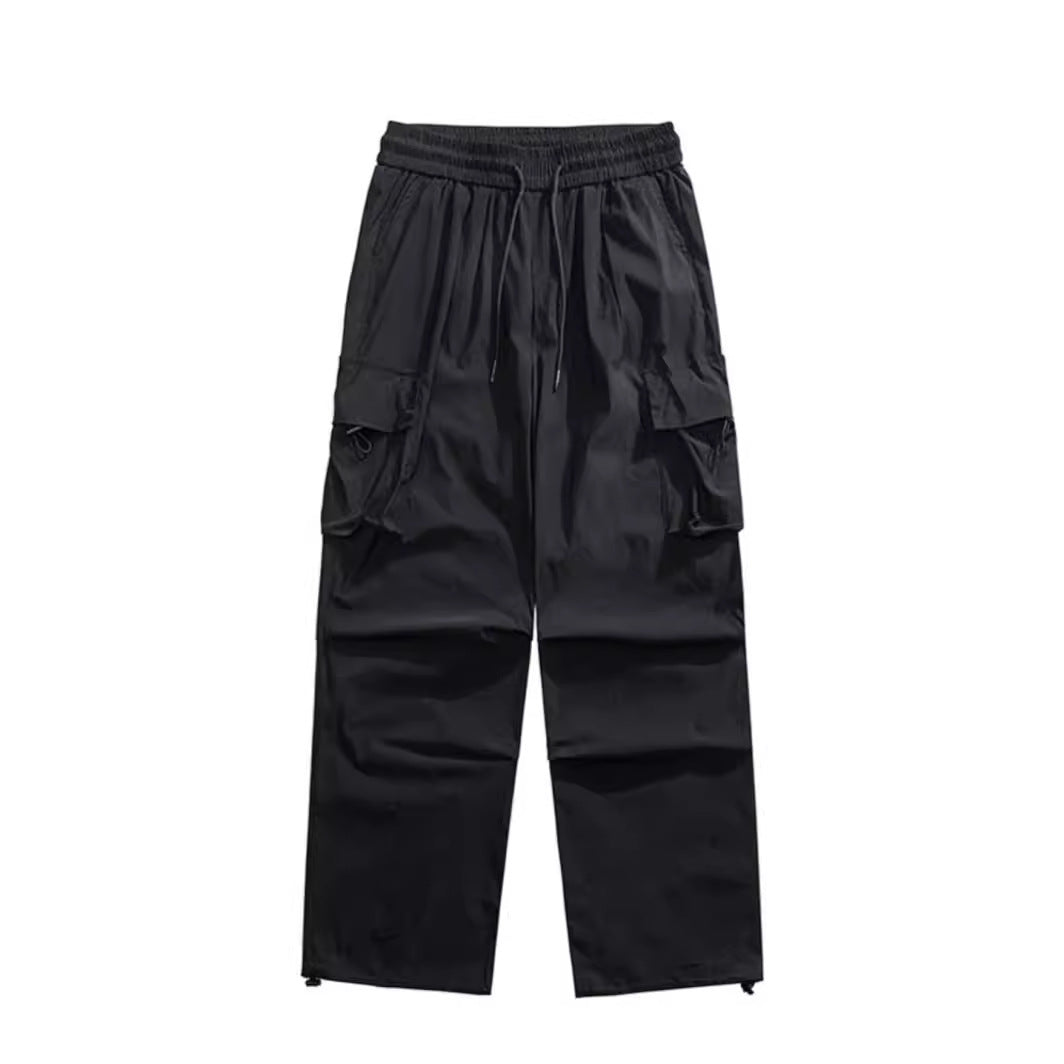 CRIMPED CARGO PANTS BLACK