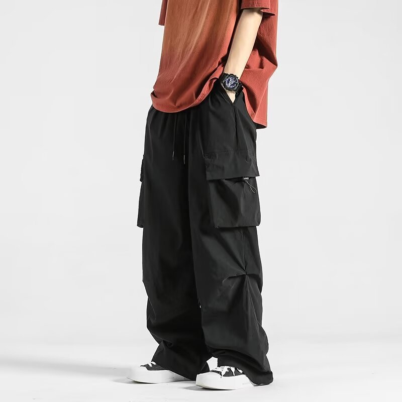 CRIMPED CARGO PANTS BLACK