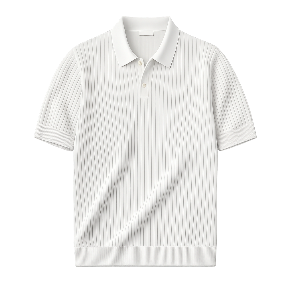 RIBBED POLO TEE