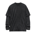 LAYERED LONG SLEEVE TEE CHARCOAL