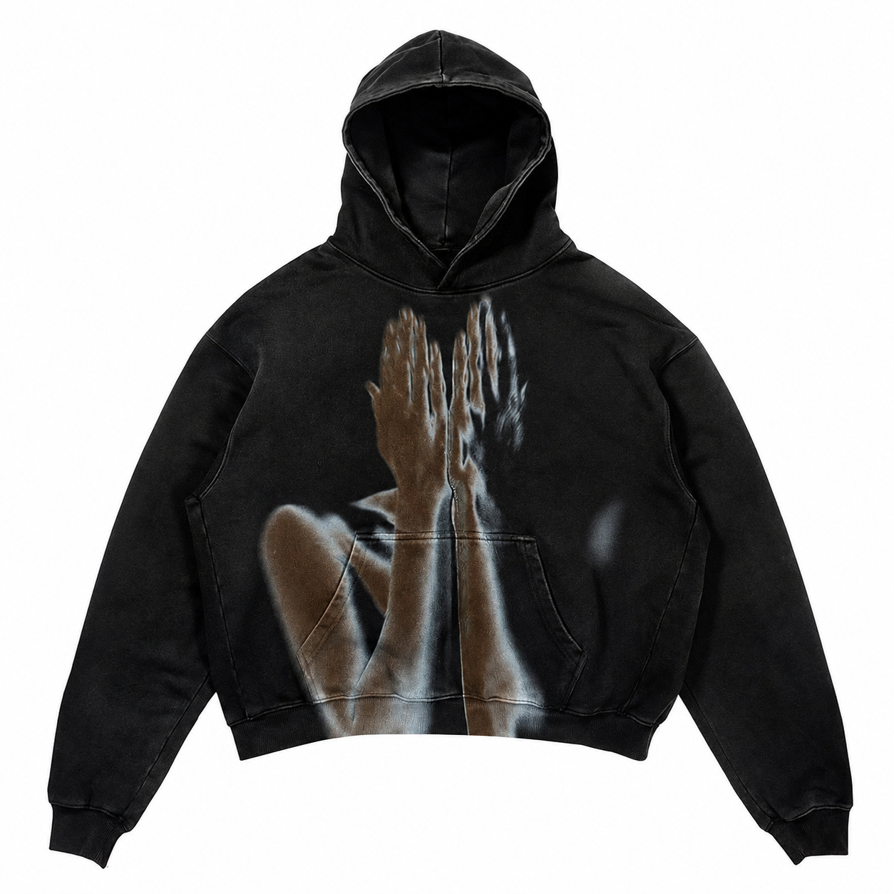 HANDS OVER FACE HOODIE BLACK