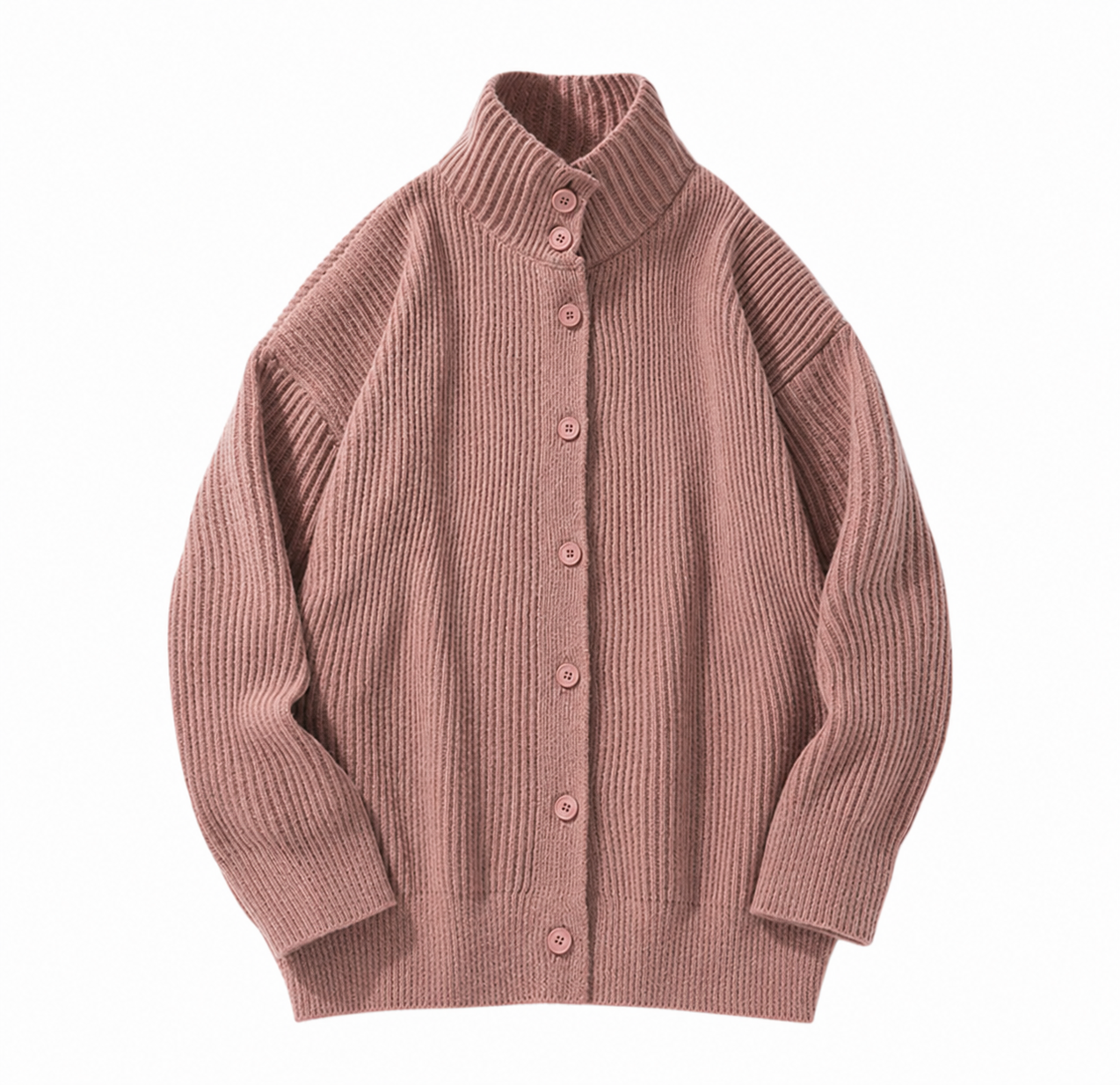 TURTLE NECK CARDIGAN