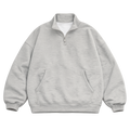 BOXY FIT QUARTER ZIP SWEATER GREY