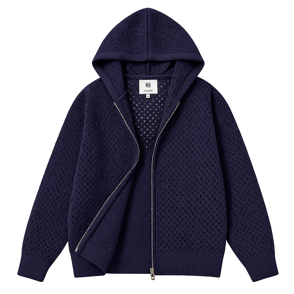 MESH KNIT ZIP-UP JACKET