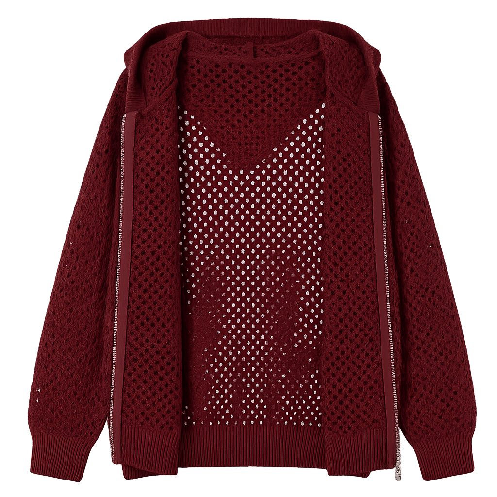 MESH KNIT ZIP-UP JACKET
