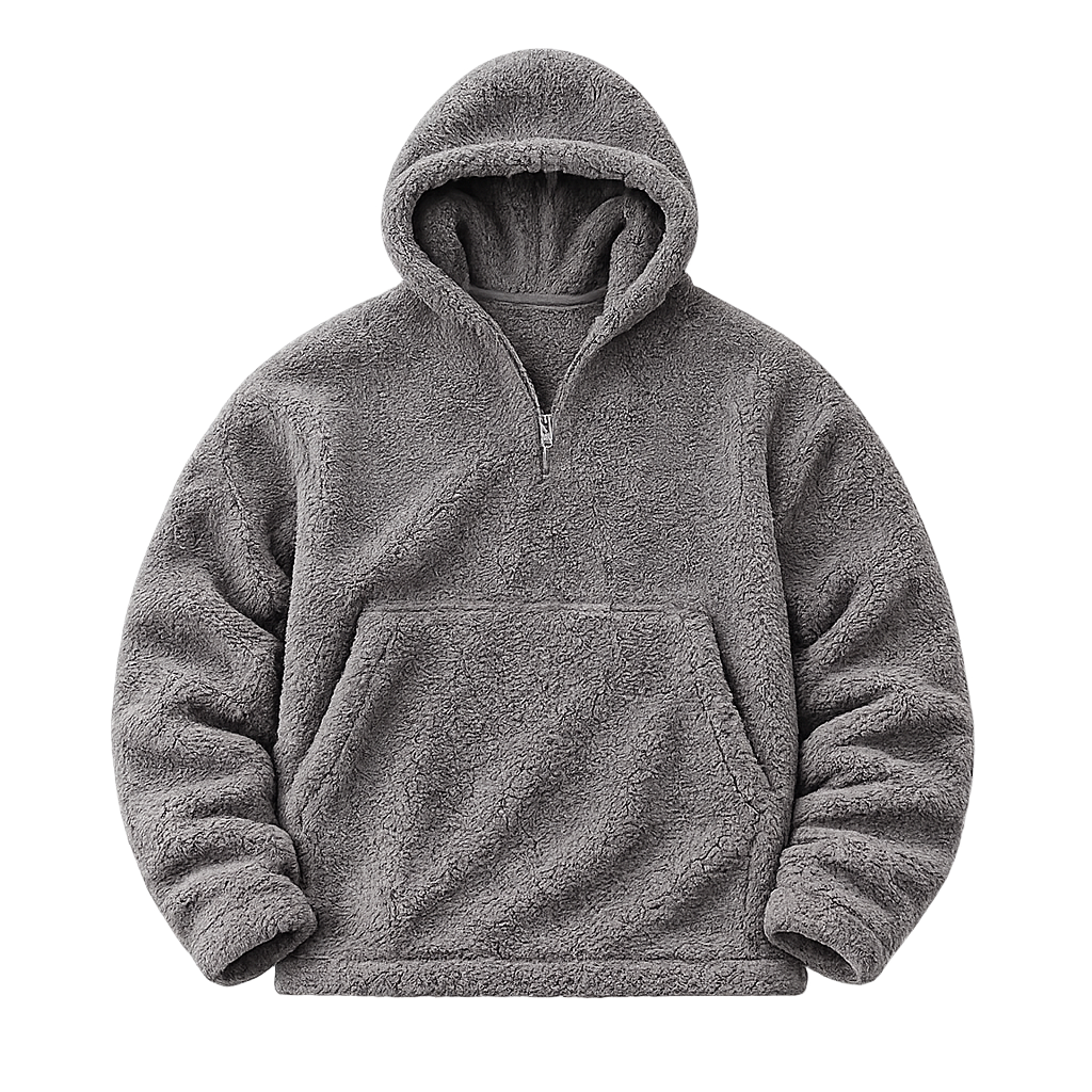 QUARTER ZIP SHERPA HOODIE