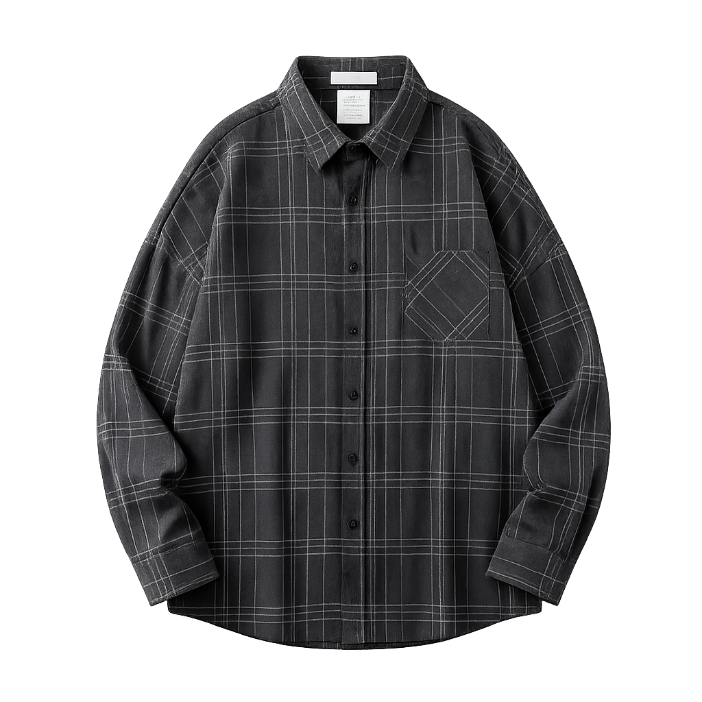 PLAID LONG SLEEVE BUTTON UP SHIRT