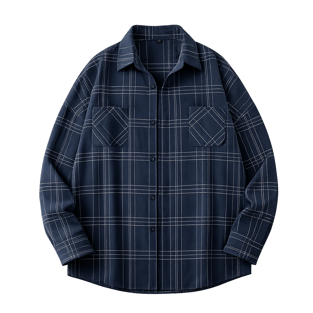 PLAID LONG SLEEVE BUTTON UP SHIRT