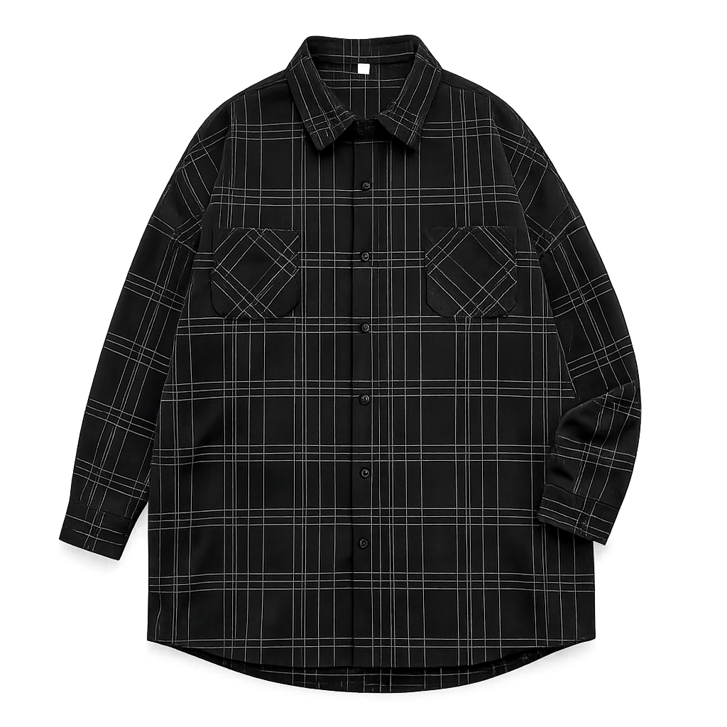 PLAID LONG SLEEVE BUTTON UP SHIRT