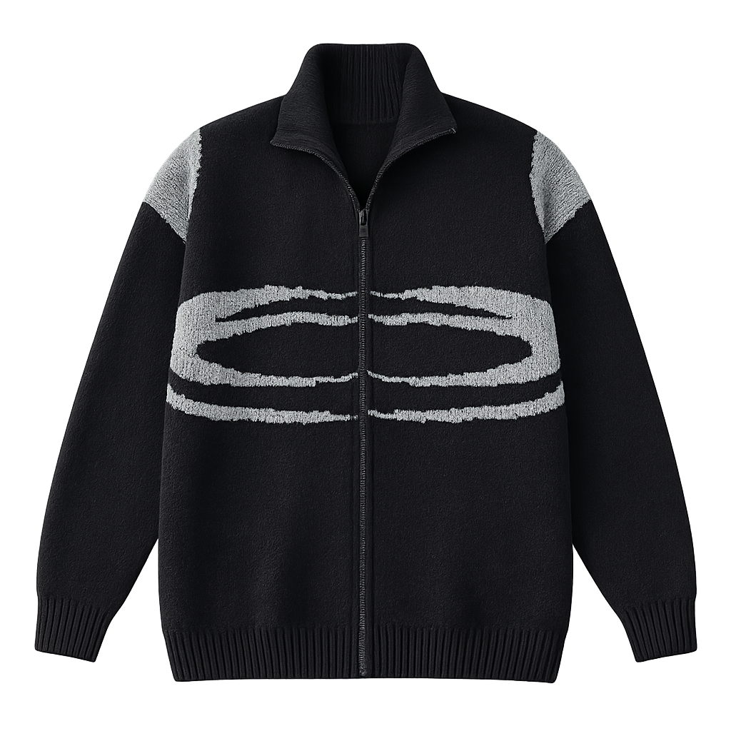 GREY ACCENT ZIP-UP JACKET