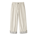 CUFFED STRAIGHT LEG PANTS BEIGE