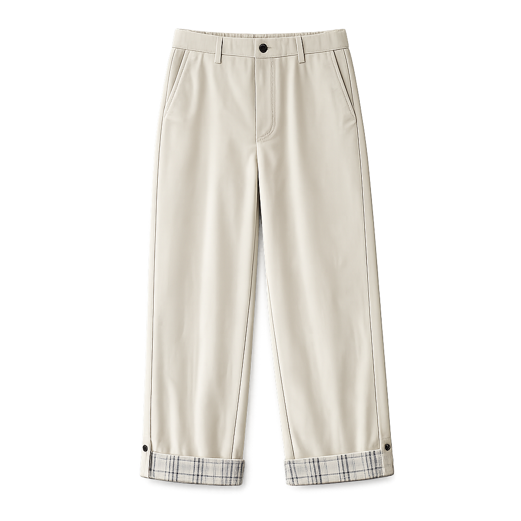 CUFFED STRAIGHT LEG PANTS BEIGE