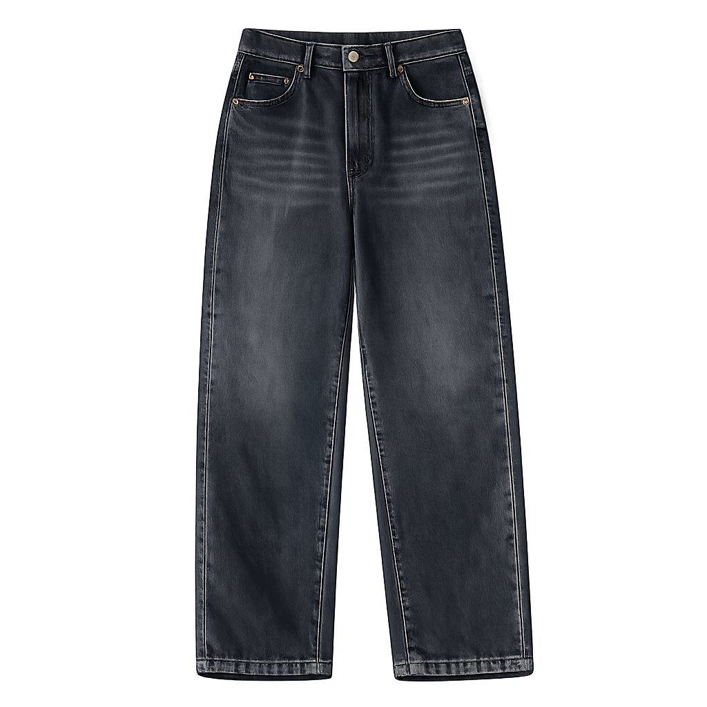 SINGLE TONE WIDE LEG DENIM PANTS