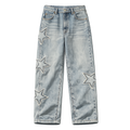 STAR DESIGN DENIM PANTS BLUE