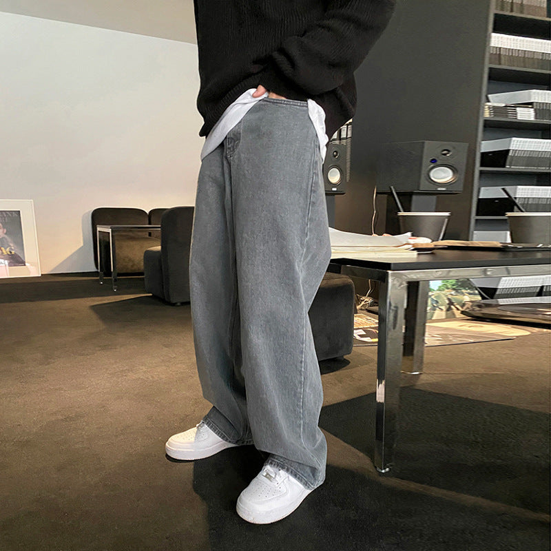 SINGLE TONE WIDE LEG DENIM PANTS