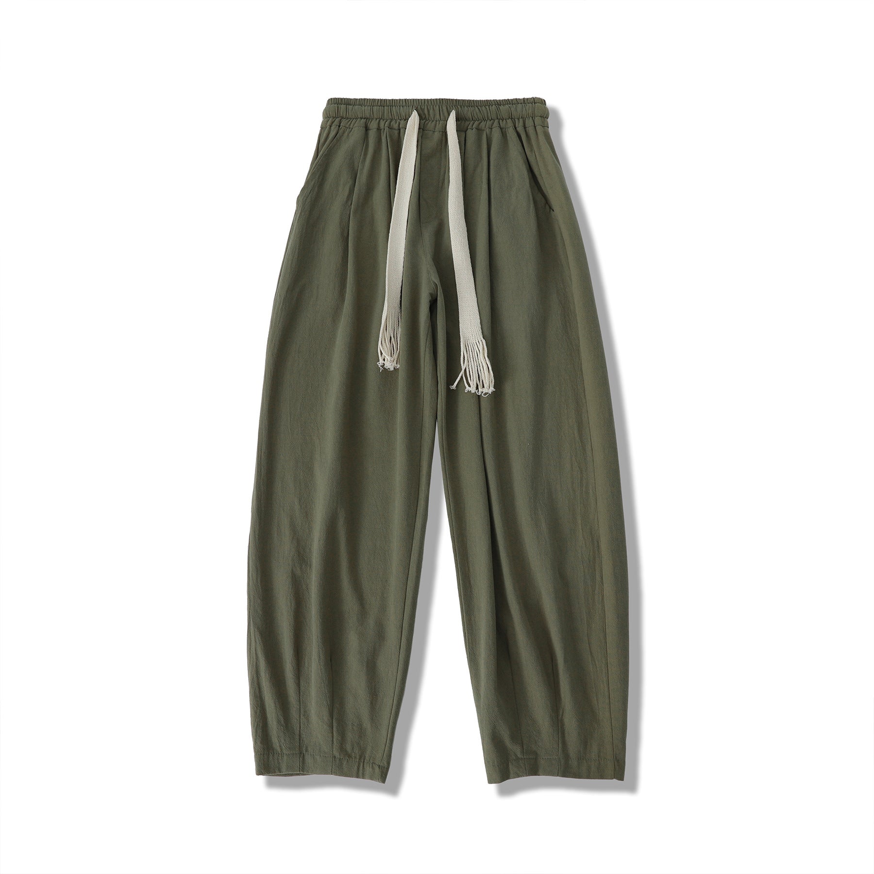 CASUAL LINEN LOUNGE PANTS ARMY GREEN